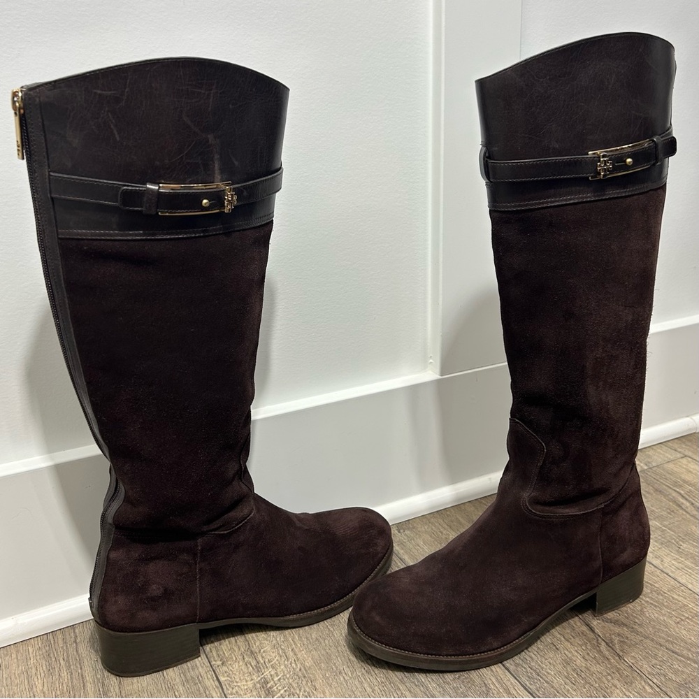 SOLD- Tory Burch Dark Brown Over the Knee Boots - Picture 4 of 13